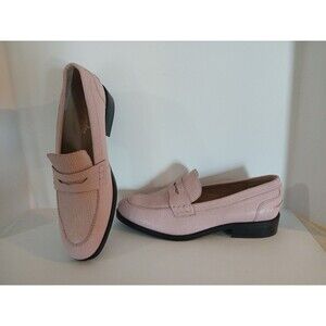 Anthropologie Liendo By Seychelles Real Leather Classic Loafers Pink 9 LUXURY